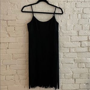 CALVIN KLEIN BLACK FRINGE DRESS